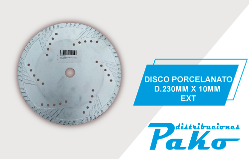 DISCO PORCELANATO D.230MM X 10MM EXT