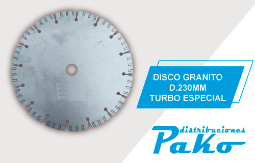 DISCO GRANITO D.230MM TURBO ESPECIAL