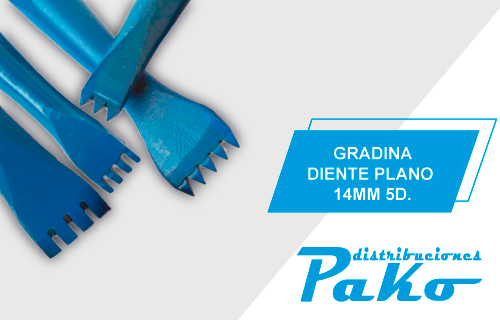 GRADINA  DIENTE PLANO 14MM 5D.